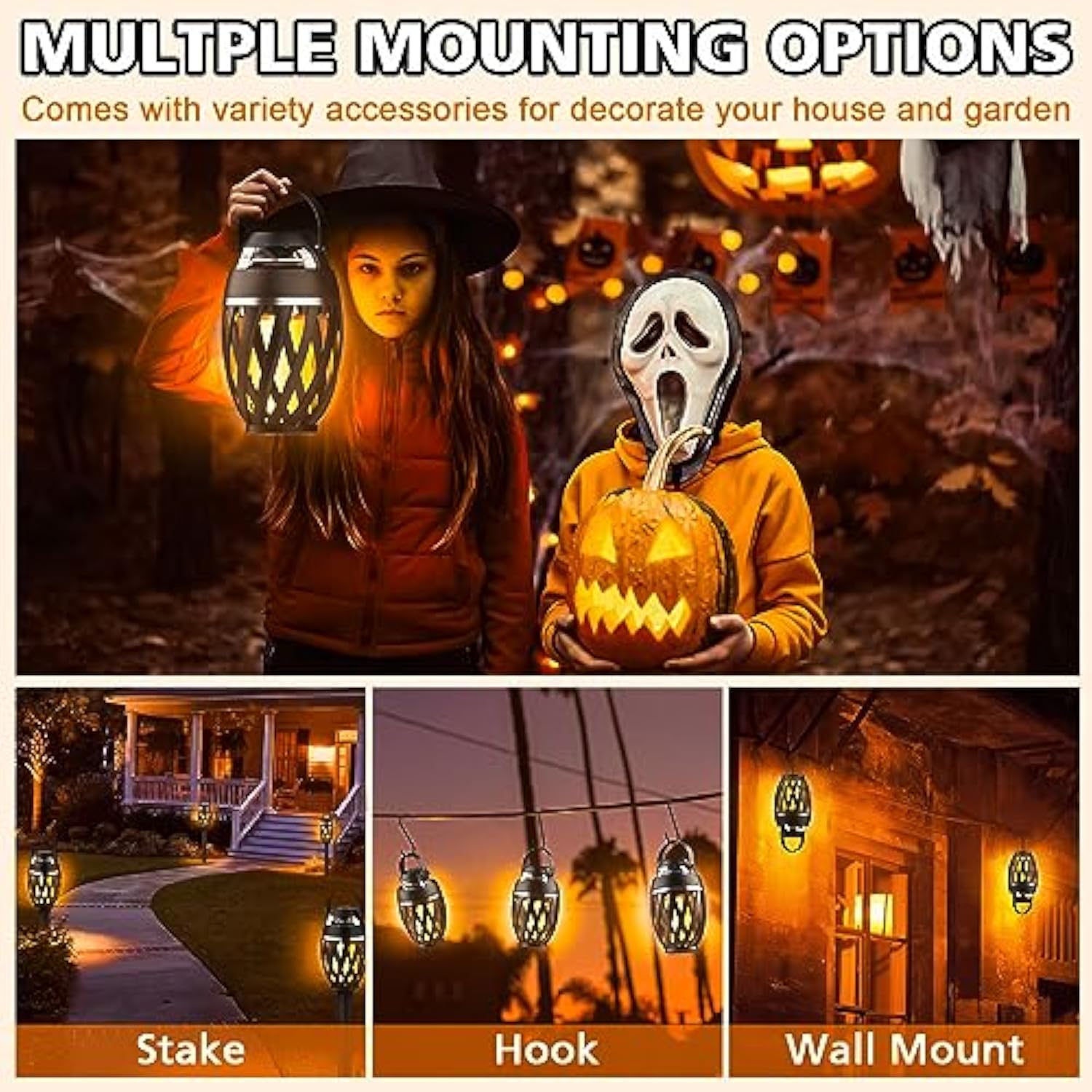 Outdoor Bluetooth Speakers Waterproof With Led Torch Gadgets For Men Birthday Gifts For Men With Stakes/Poles/Hook Loud Sound 24H Playtime For Patio/Party/Camping