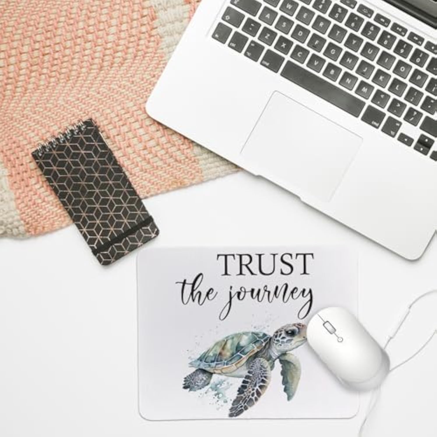 Turtle Mouse Pad For Desk, Turtle Gifts For Women Turtle Lovers, Turtle Desk Accessories, Non-Slip Rubber Base Mouse Pads For Wireless Mouse, Computers, Laptop, Office, 9.5X7.9 Inch
