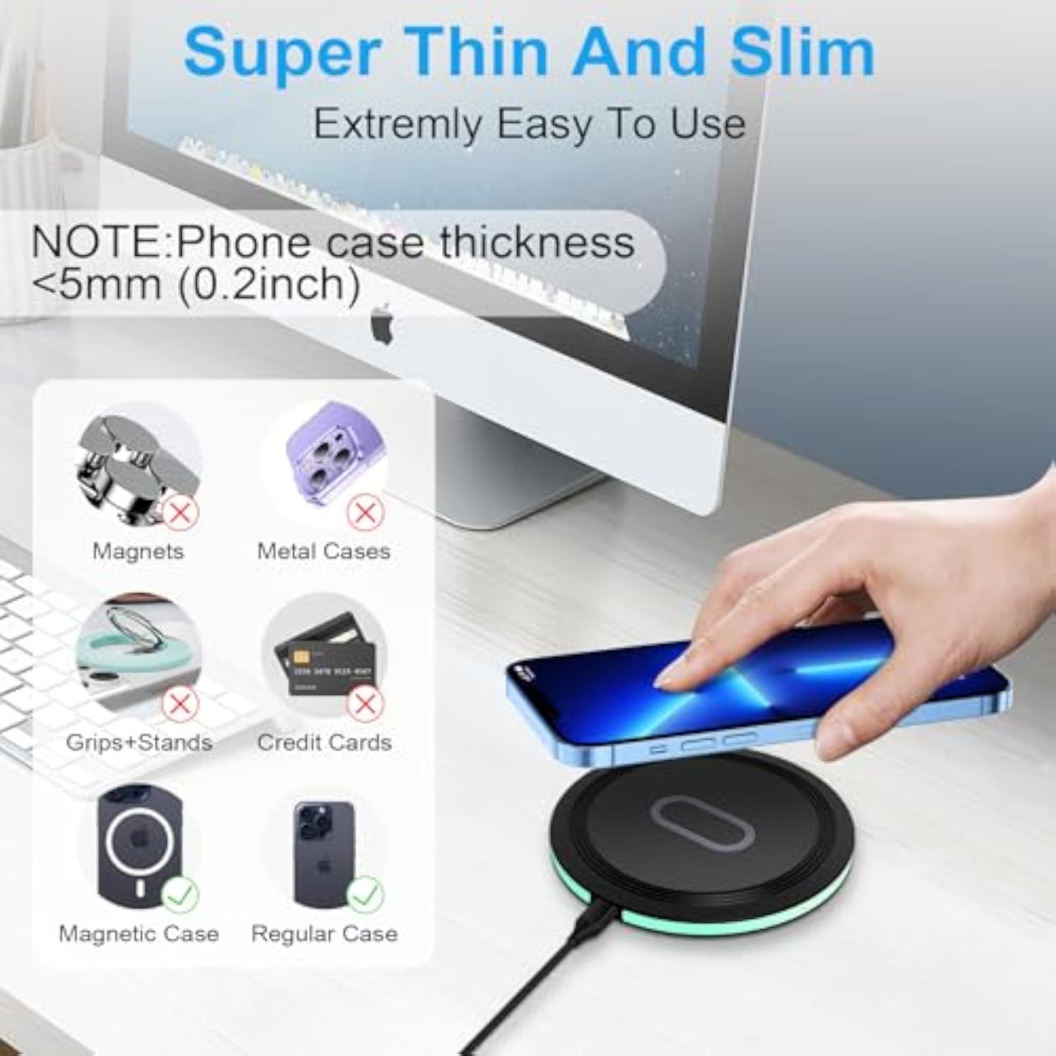 Google Pixel 10 Wireless Charging Pad 15W Wireless Phone Charger Fast Charging Station For Pixel 10 Pro Xl 9A 8 7,Samsung Galaxy S25 Ultra Edge/S24 Fe/S23/S22/Z Fold7,Iphone 16E 16 Plus 15 Pro Max 14