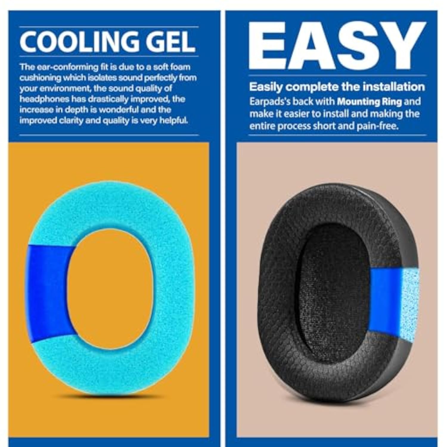 K361 K371 Bt Ear Pads - Replacement Ear Cushion Compatible With K361 / K371Bt / K371 Bt Headphones (Cooling Gel Mesh)