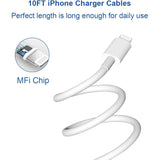 10 Ft Iphone Fast Charger, 2-Pack 20W Super Fast Charger With Long Fast Charging Cable For Iphone 14/13/12/11 Pro Max,14 Plus,Mini,Pro/Xs/Se/Xr/Ipad