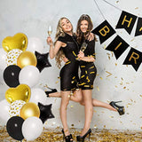 Birthday Decorations For Men Women Black And Gold Balloons Party Decorations Happy Birthday Banner Tassels Metallic Fringe Curtains 30Th 40Th 50Th 70Th Birthday Graduation Decorations Supplies