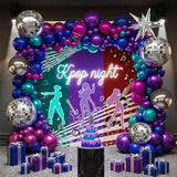 Metallic Balloon Garland Kit 135Pcs Disco Party Decorations With Chrome Blue Red Purple Silver Disco Ball Balloons For 80S 90S Themed Birthday Graduation 2025 Grad Party Eve Decorations