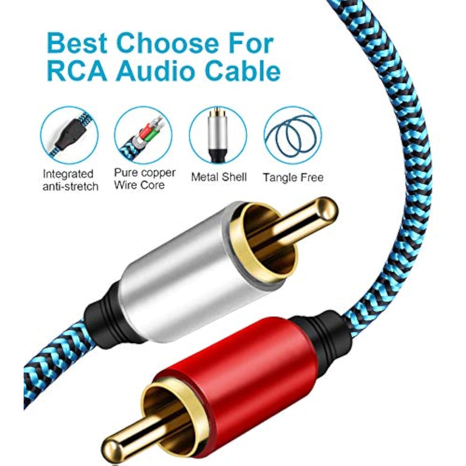 2Rca To 2Rca Cable 30 Ft Rca Cable 2Rca Male To 2Rca Male Stereo Audio Cable F