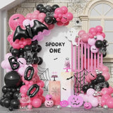 Pink Halloween Balloon Arch Kit: Bat & BOO Decor - 169 Pcs