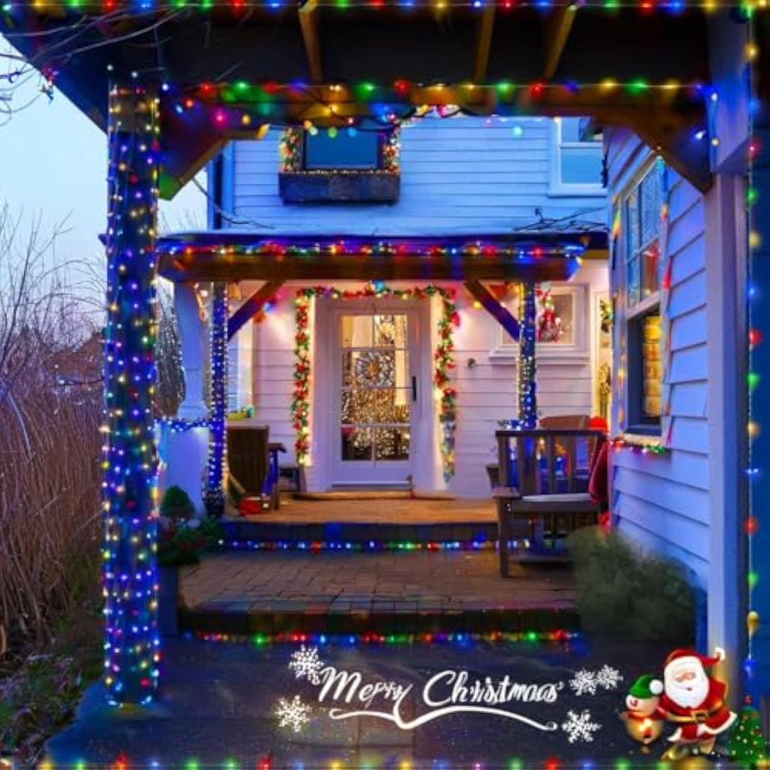 132Ft Rope Lights For Outside,2 Pack 66Ft Connectable String Lights Outdoor Waterproof Ip67,8 Modes 400 Leds Rope Lighting For Garden,Party,Indoor Bedroom,Christmas Eaves Decor,Coloured