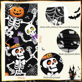 Halloween Door Cover 79x35 Inch Skeleton Door Banner for Haunted House Party Decor