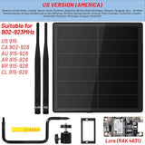 Keepteen D5L Mesh Solar Lora Repeater Built In Rakwireless 19007+4631 Lora Modules Board Compatible With Meshtastic Meshcore Node Devices,915Mhz Antenna Solarpanel Built In 5000Mah Battery Controller