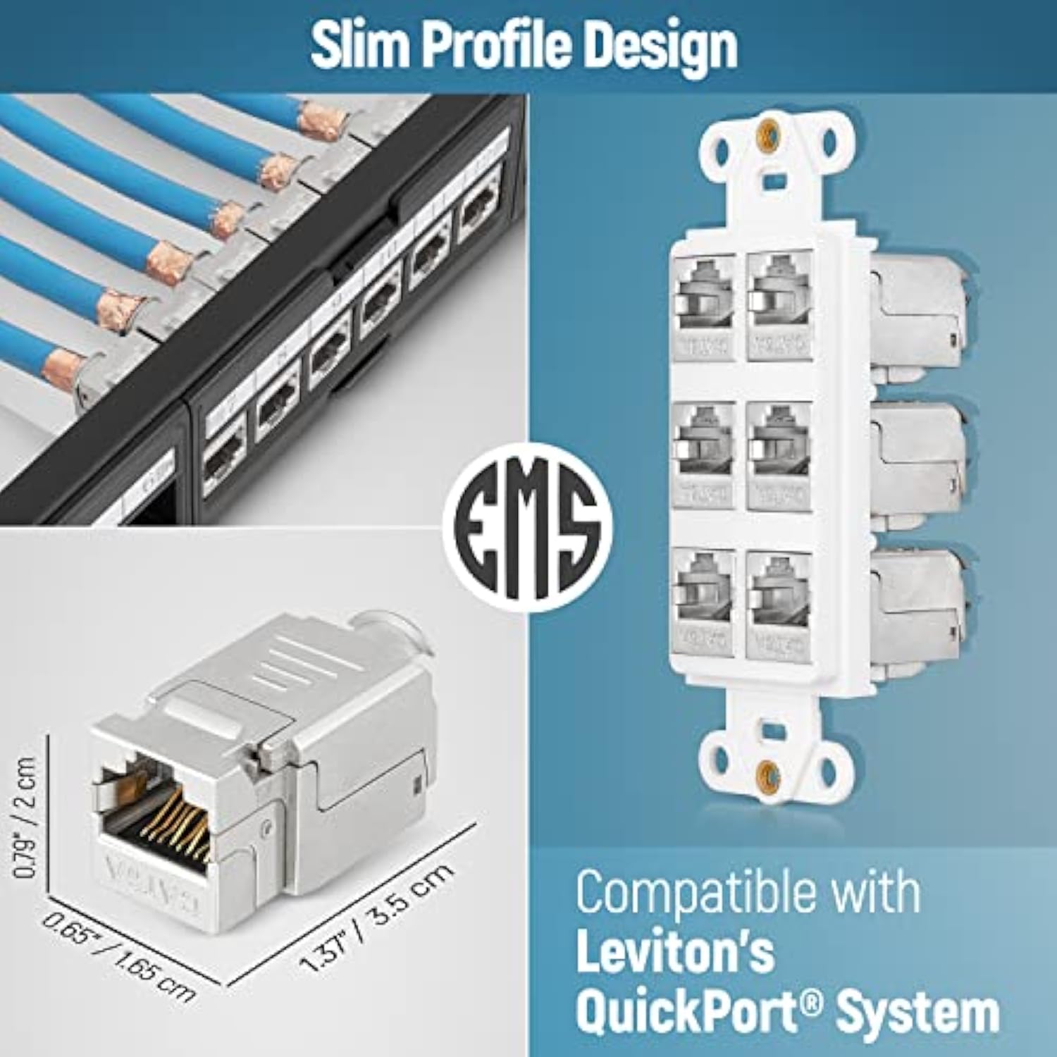 Rj45 Shielded Keystone Jack - 24-Pack - Slim Profile, 90 Degrees, F/Stp Female