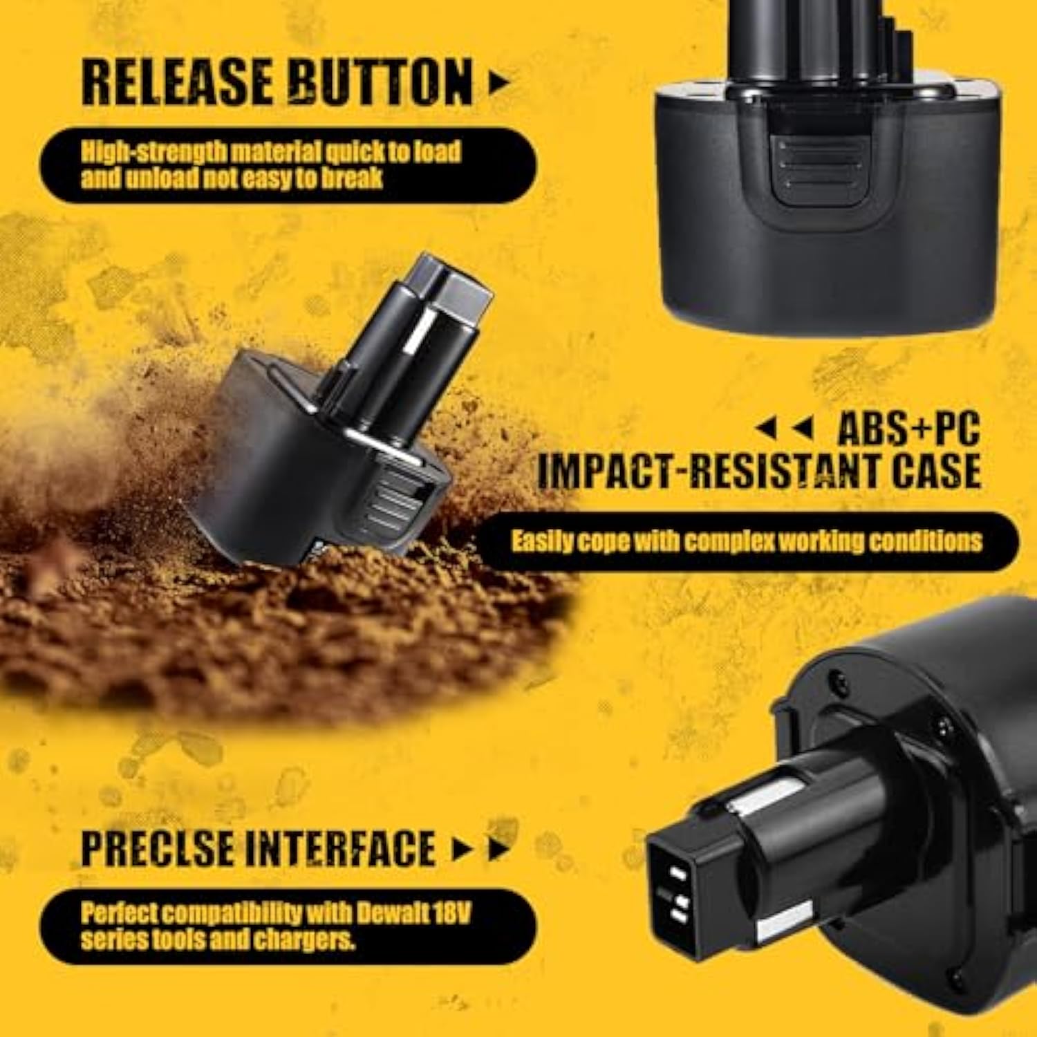 4.8Ah Replacement For Dewalt 9.6V Battery Ni-Mh Compatible With Dw9061 De9036 De9061 De9062 Dw926 Dw955K Dw955 Dw926K-2 Dw926K Dw902 Dw050 2 Pack