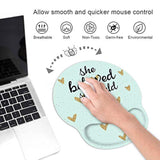 Ergonomic Mouse Pad Wrist Support And Cute Coffee Coaster, She Believed She Could So She Did Inspirational Quote Wrist Rest Mouse Pad With Non-Slip Pu Base For Computer Laptop Home Office