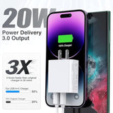 Usb C Charger Block,3Pack 20W Dual Port Usb C Wall Charger Plug Fast Charging Block Adapter +Usb A Quick Charging Brick Plug For Iphone 16E/16 Pro Max/16Plus/16/15/14/13/12/11/Xs/Xr/X,Ipad Pro,Airpods