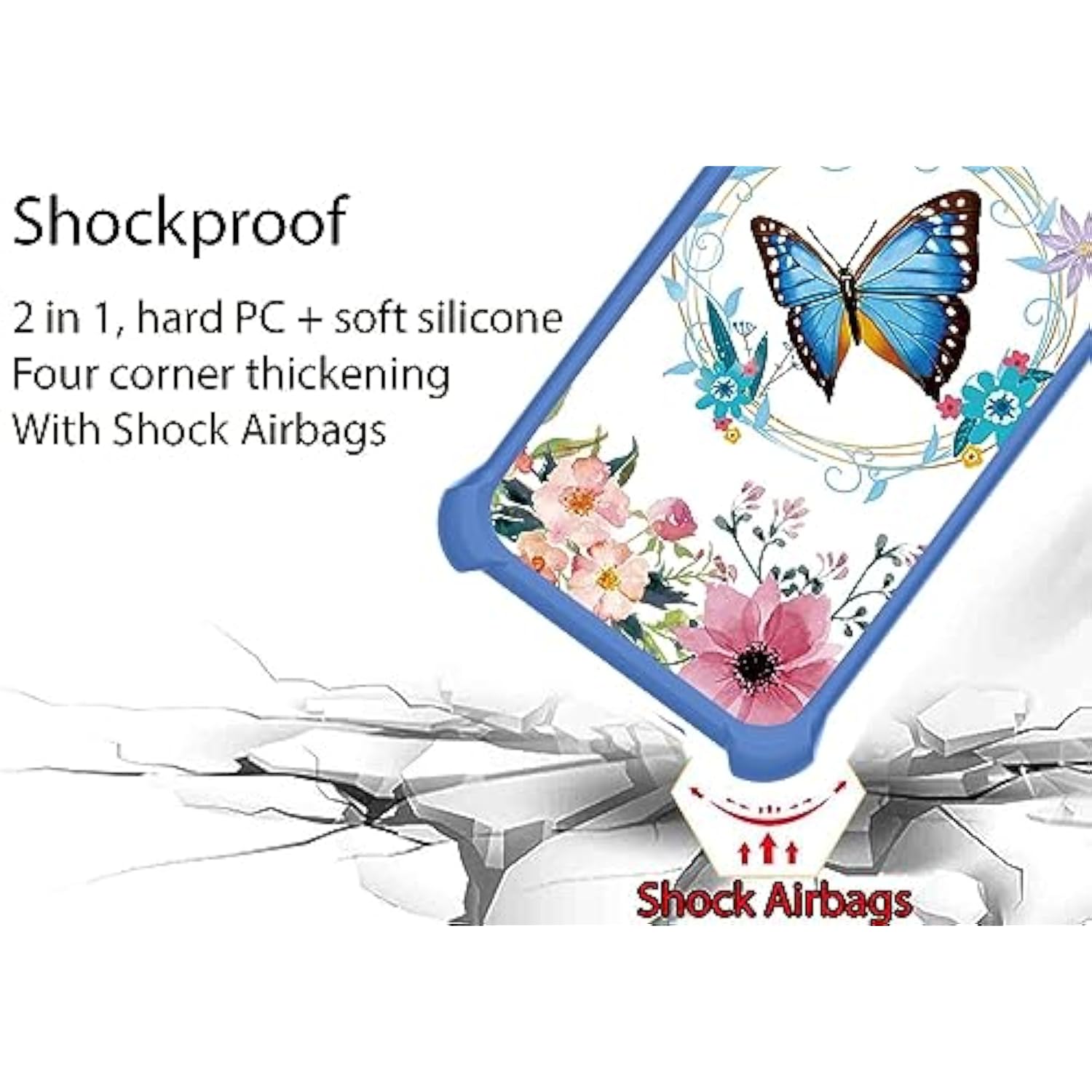 For Ans P550 Case Compatible For Ans Artia Sp555D Phone Case Cover [With Tempered Glass Screen Protector][Hard Pc + Soft Silicone][Ring Support] [Luminous Effect] Ygl-Lhd