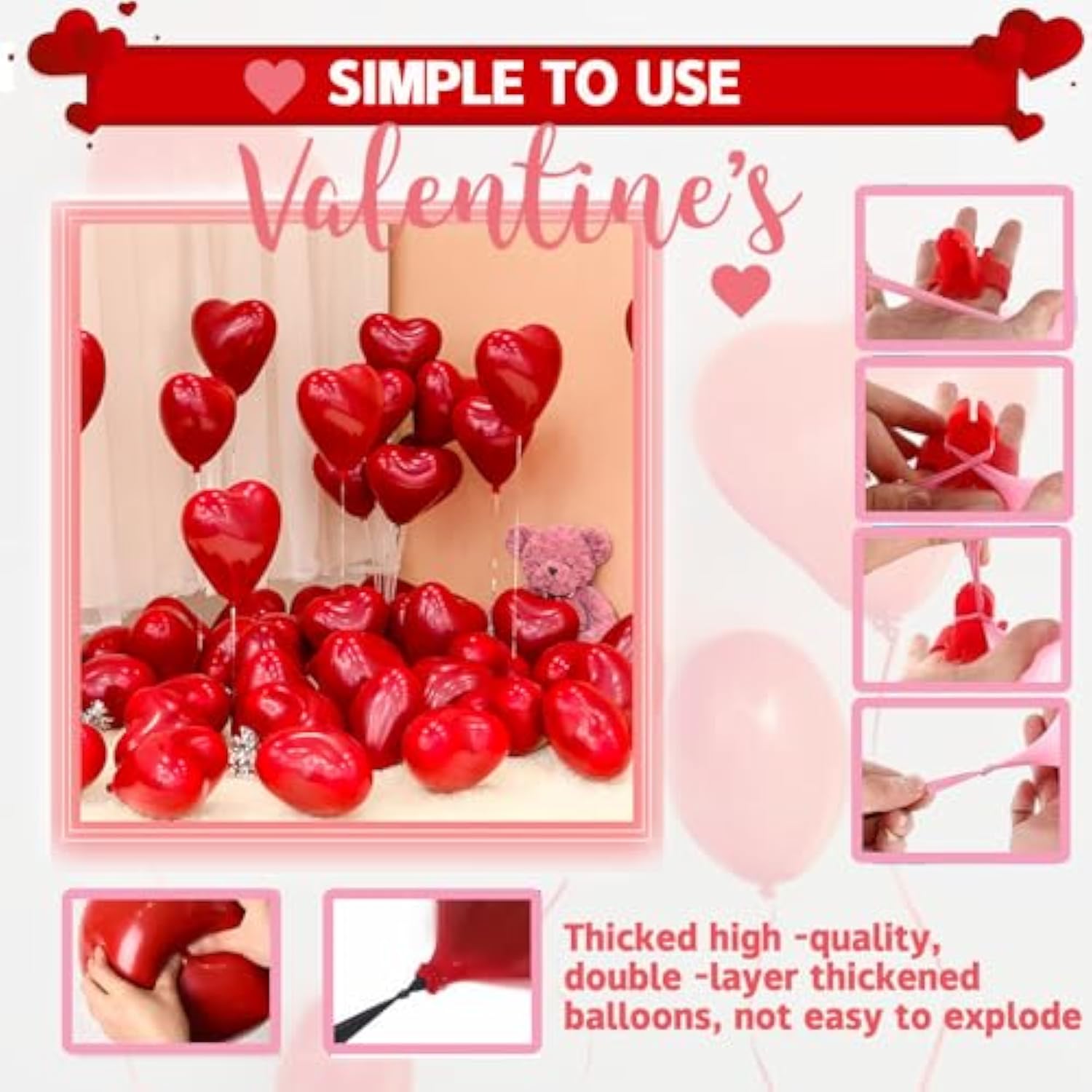66Pcs I Love You Balloons And Heart Balloons Kit & 2000 Pcs Rose Petals 42" Love Balloon, Gold Balloons, Romantic Decoration Kit Double-Layer For Valentine Day, Wedding, Anniversary, Birthday Parties