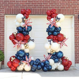 Red White Blue Balloons Arch kit 4th of July Navy Royal Blue Red Sand White Gold Balloon Star Foil Balloon for USA 250th Anniversary Independence Memorial Graduation Patriot Birthday Party Decoration