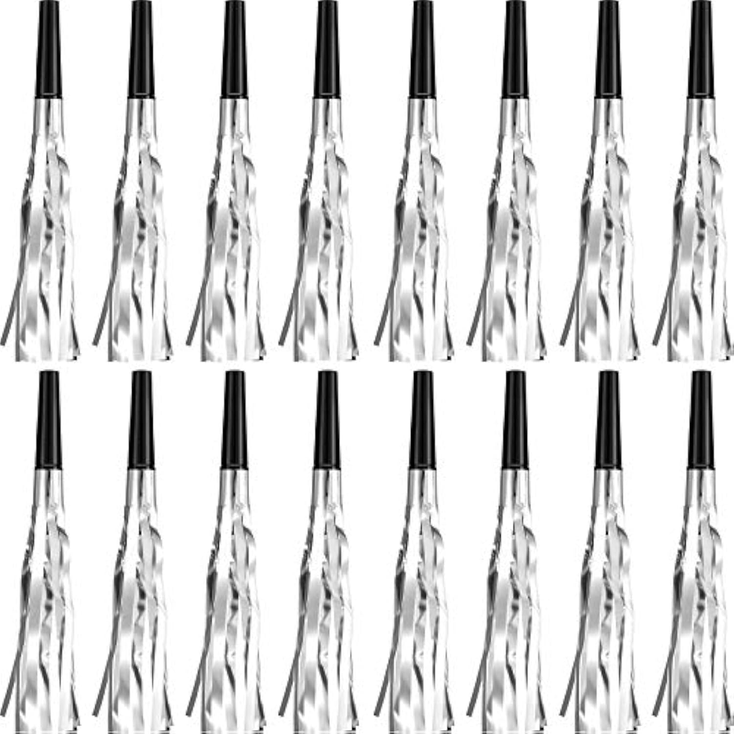 24pcs Silver Glitter New Year Party Blowers Noise Makers 2026 Supplies