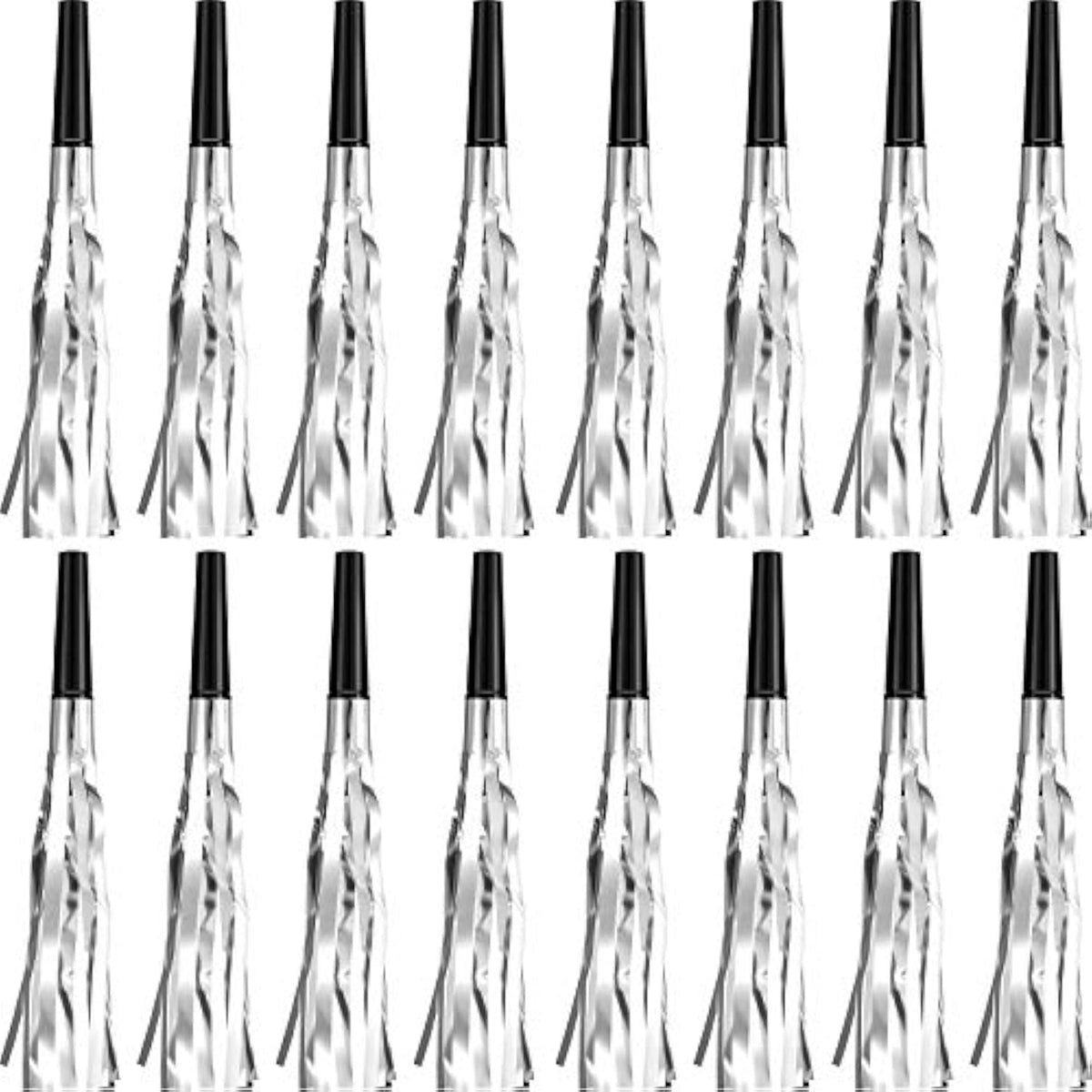 24pcs Silver Glitter New Year Party Blowers Noise Makers 2026 Supplies