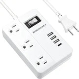 2 Prong Power Strip with USB-C 3 Outlet 4 USB 1080J Surge Protector 4ft Cord