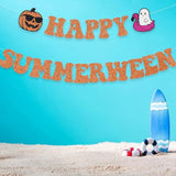 Happy Summerween Banner Halloween Summer Birthday Beach Pumpkin Garland Decor