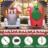 Christmas Inflatable 6Ft Santa Claus Outdoor Decorations Blow Up Gift Truck With Presents & Squirrel Lighted Xmas Car Ou