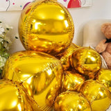 12pcs Gold Round Foil Balloons 4D Metallic Party Decorations for Events