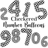 40-Inch Checkered Number 2 Balloon Black White Race Car Birthday Party Decor