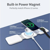 2 In 1 Foldable Magnetic Wireless Charger - Travel Size Charging Pad For Iphone 16 15 14 13 12 Pro Max Plus Watch & Wireless Ear Buds Including Multi Usb Travelling Adapter