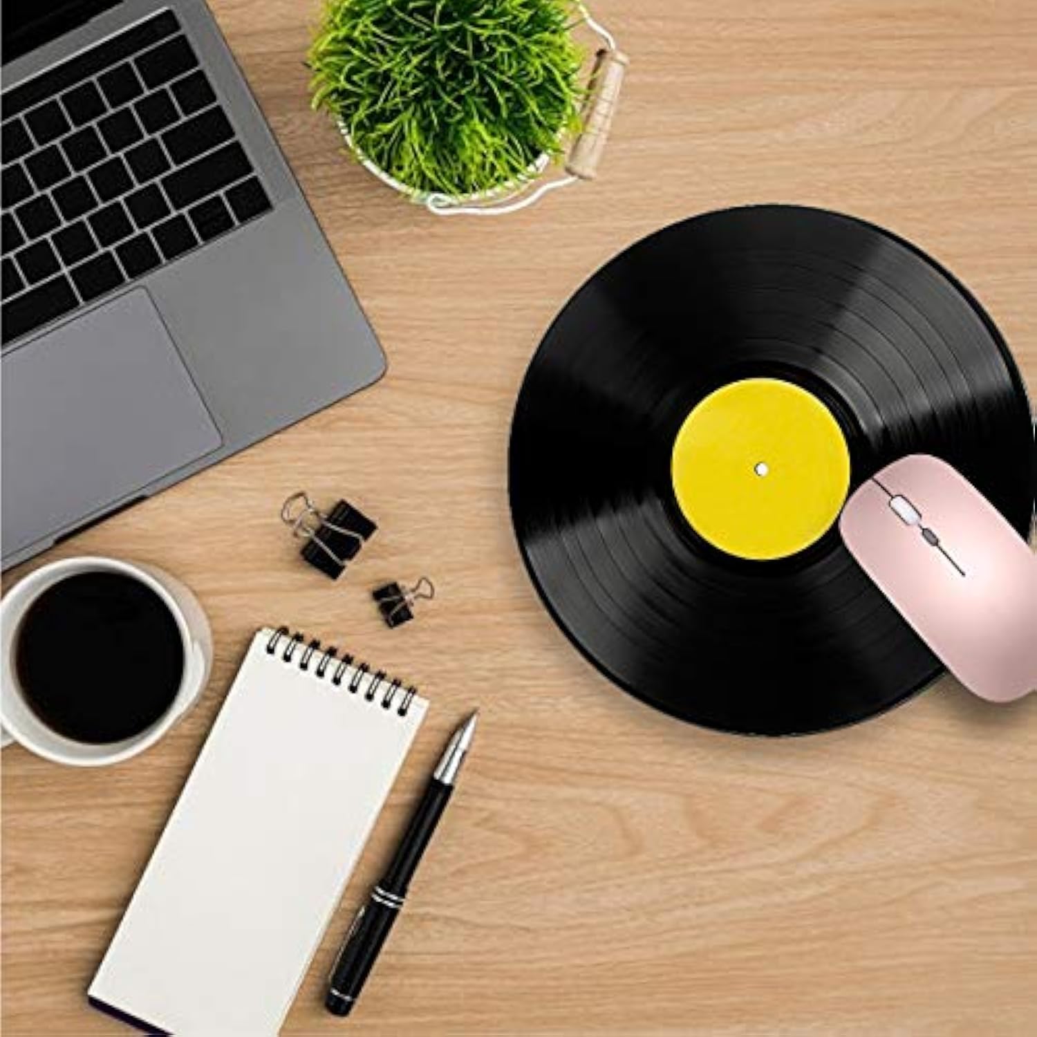 Round Mouse Pad,Phonograph Record Non-Slip Rubber Circular Mouse Pads Customized Designed For Home And Office,7.9 X 7.9Inch