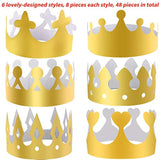 48 Pieces Paper Crowns Gold Paper Party Crown Hats King Crown For Kids And Adults