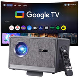 Movie Projector With Google Tv & Voice Assistant,1500 Ansi Lumens 1080P Native,4K Support Outdoor Smart Projector, Auto Focus,Office Home Theater Video Projector With Wifi 6 & Bluetooth