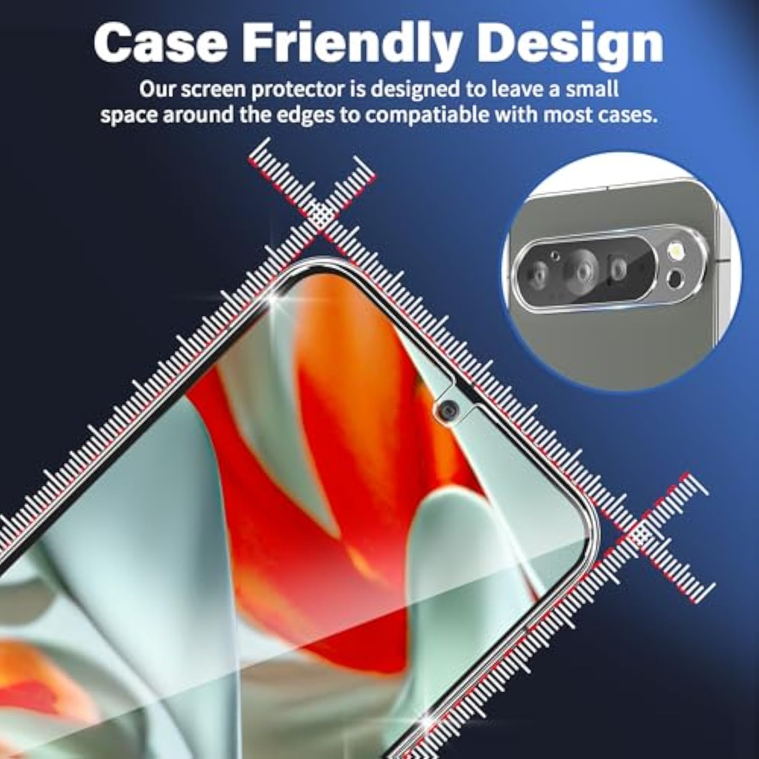 [3+3 Pack] For Google Pixel 9 Pro Screen Protector, 9H Tempered Glass, Ultrasonic Fingerprint Unlock, Case Friendly Hd Clear For Google Pixel 9 Pro Tempered Glass Screen Protector 5G