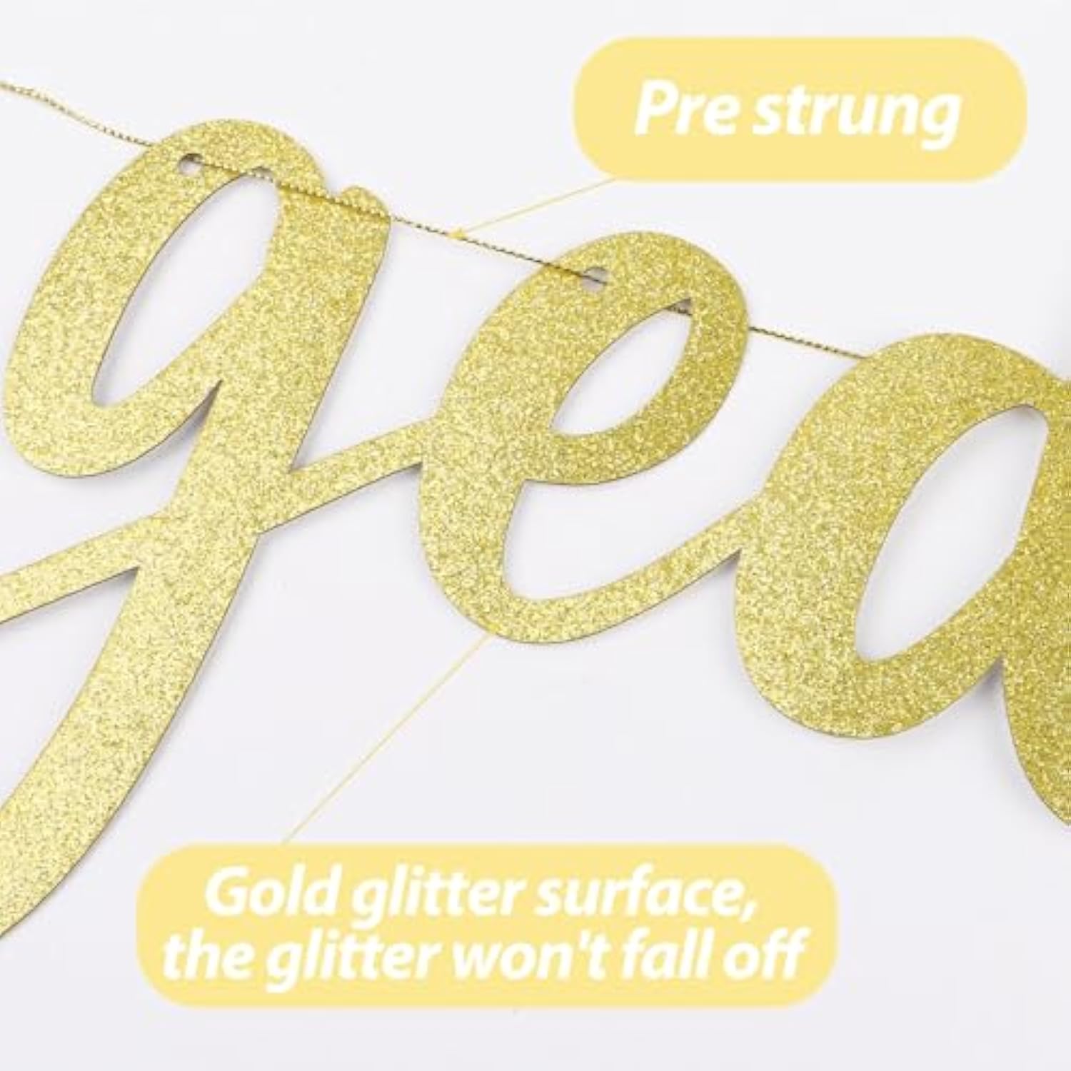 Pre Strung Just Engaged Banner Decorations Glitter Gold Engagement Banner Engaged Sign For Engagement Party Decorations