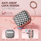 With Safety Lock For Airpods 4 Case 2024, Tpu Clear Airpod 4Th Generation Case,Air Pod 4 Cases For Women Girly, Airpods 4 With Active Noise Cancellation Cases With Cleaner Kit - Checkerboard