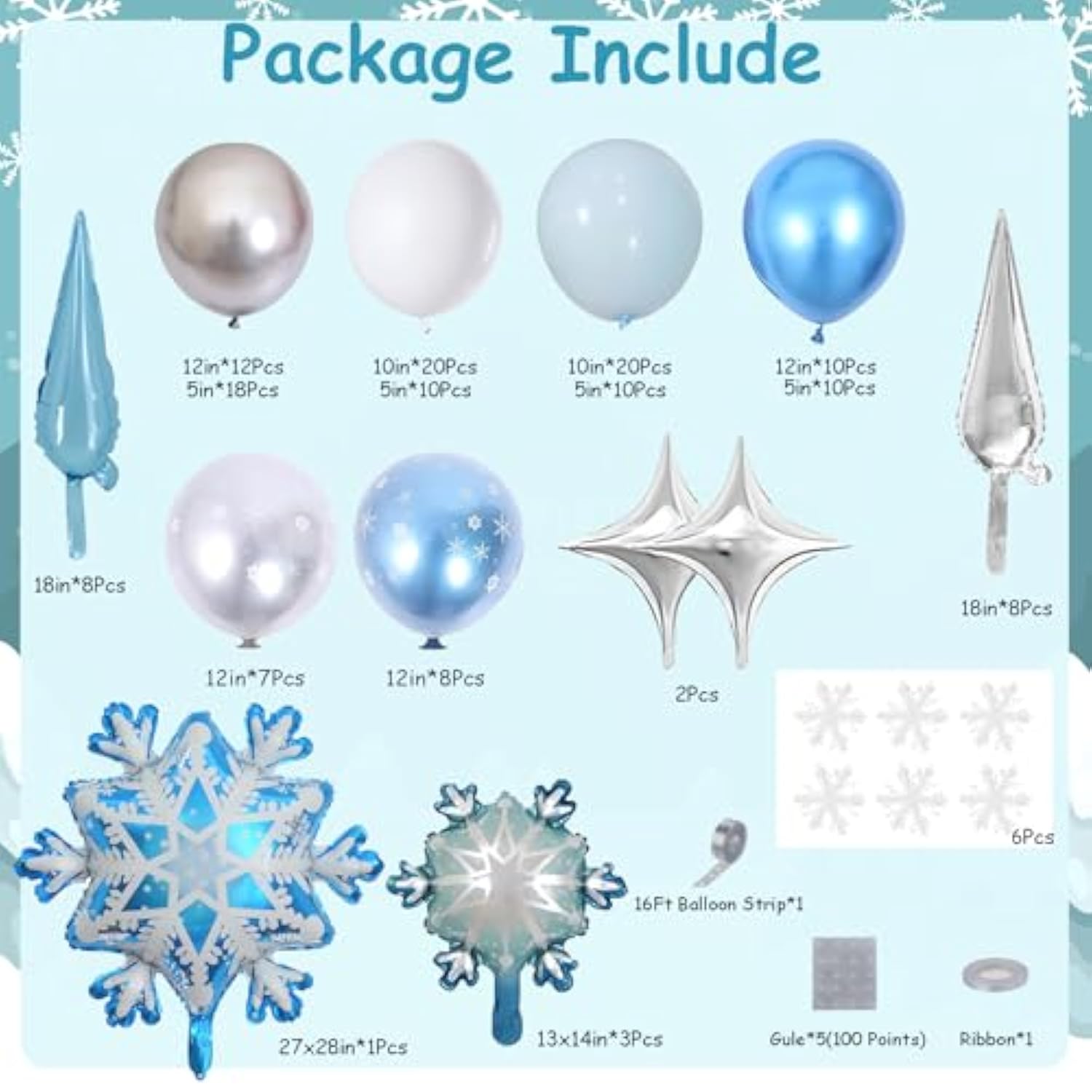 Frozen Balloon Arch Garland Kit, Pink Snow Balloon Arch With Pink Red Silver White Balloons For Baby Shower Girl Frozen Birthday Party Decorations