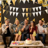 Huge 30-Foot New Year 2026 Banner in Black and Gold for Party and NYE Decor
