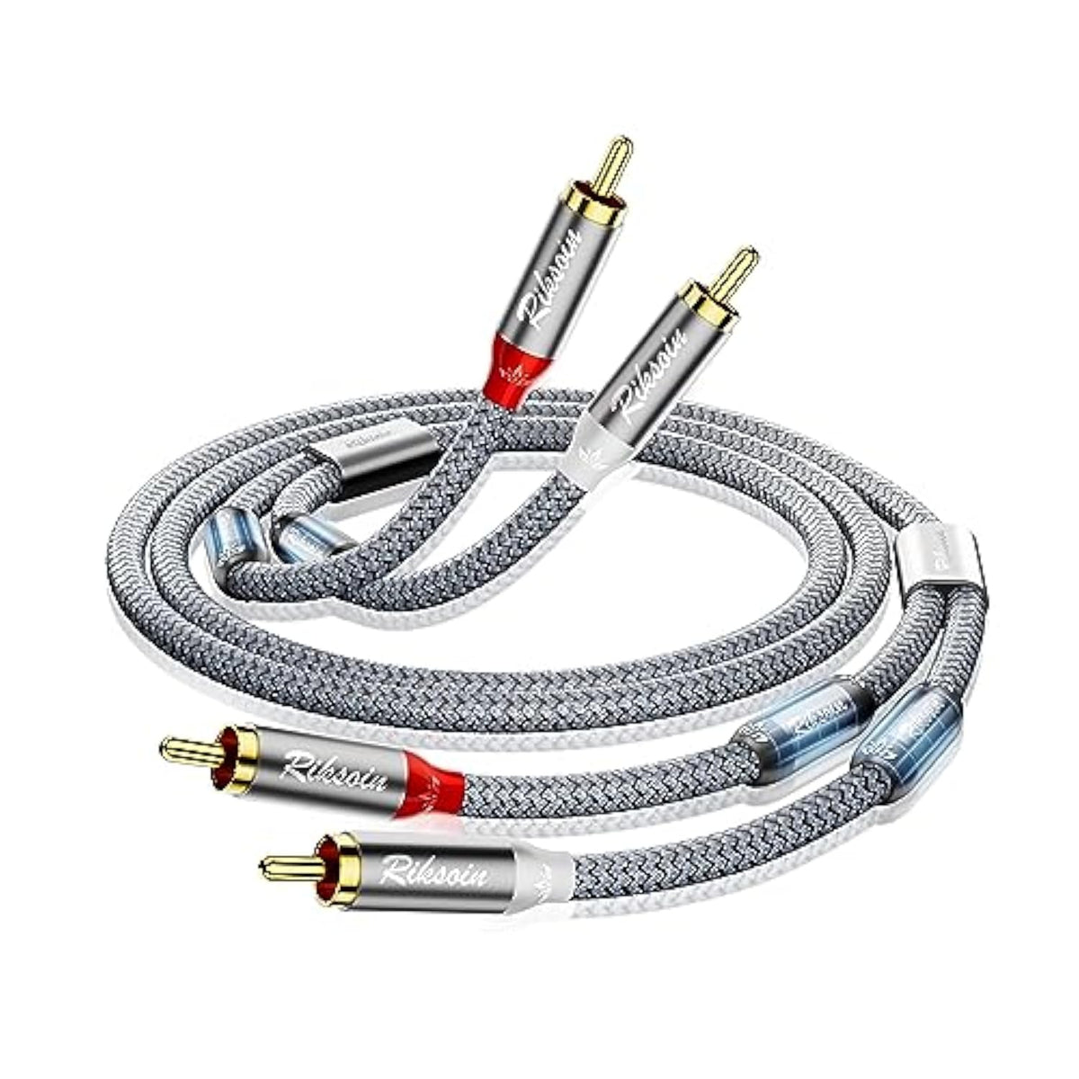 Rca Cable-2Rca Male To 2Rca Male Stereo Audio Cable With Magnetic Ring Support