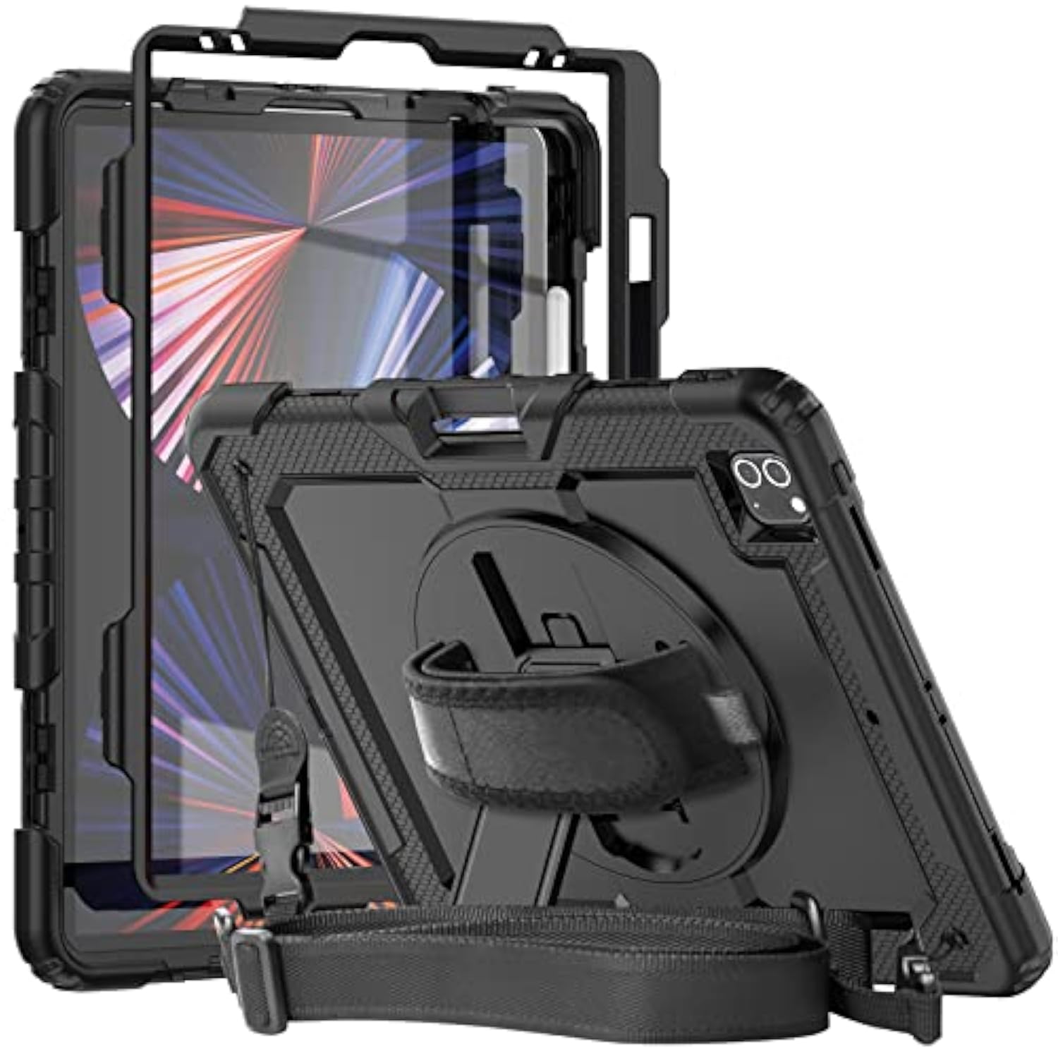 Case Compatible With Ipad Pro 12.9 2022/2021/2020 With Screen Protector Pencil