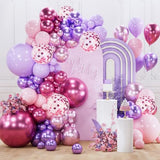 Pink and Purple Balloon Arch Kit 140pcs Different Sizes
