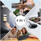 For Iphone 11 Pro Max Case With Stand, Magnetic Cases With Foldable Invisible Stand Translucent Matte Back Slim Protective Shockproof Kickstand Phone Case For Iphone 11 Pro Max 6.7", Black