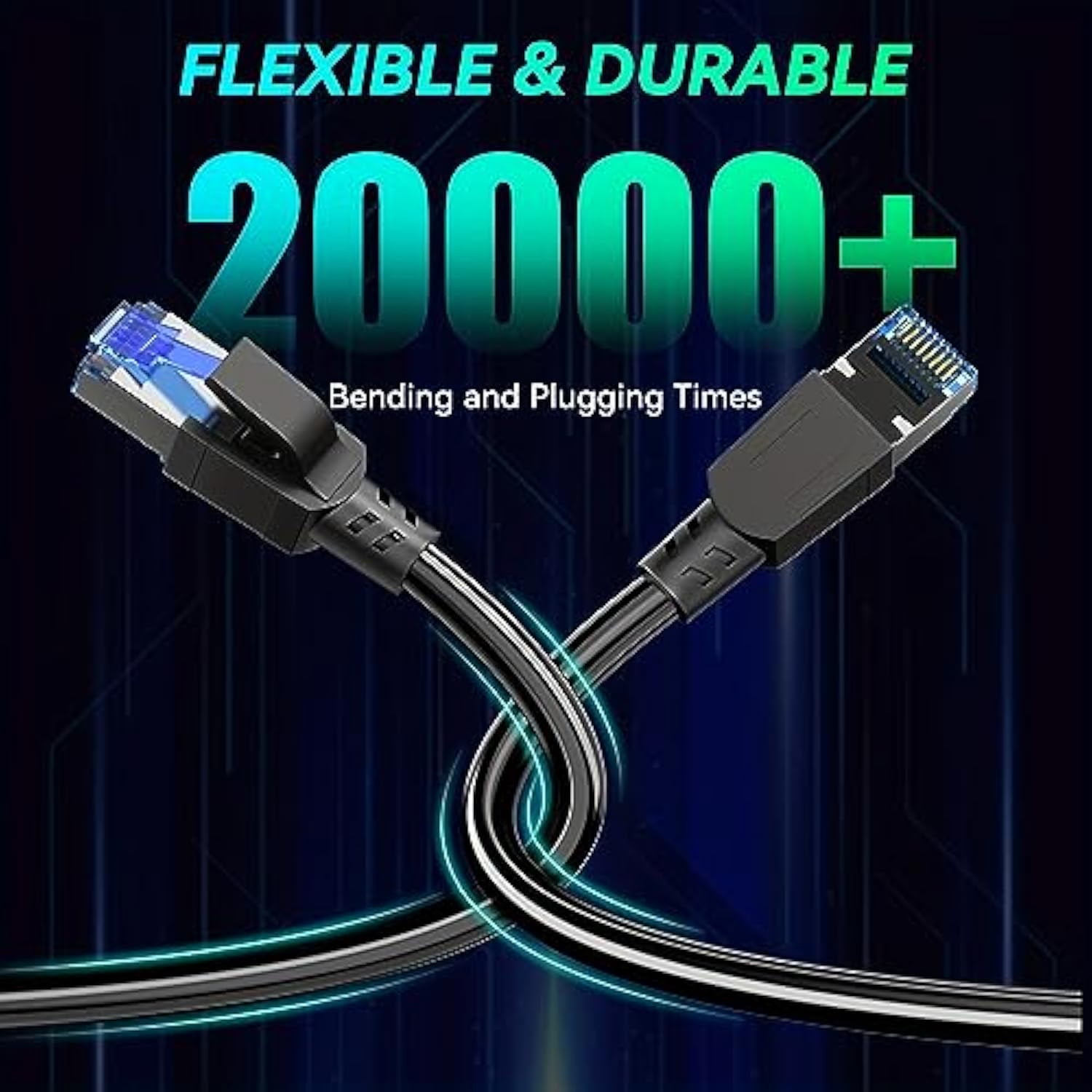 [New Version] Cat 8 Ethernet Cable, 40Gbps Ultra-Fast Internet Cable,Gold Plat