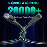 [New Version] Cat 8 Ethernet Cable, 40Gbps Ultra-Fast Internet Cable,Gold Plat