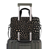 Realistic Leopard Cheetah Print Animal Laptop Case Bag Sleeve Portable Crossbody Messenger Briefcase W/Strap Handle, 13 14 15.6 Inch