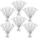 6 Pcs Metallic Foil Spray Centerpiece Party Star Table Decoration Table Decor For Birthday Party Season Holiday(Silver,Small Star)
