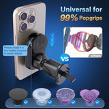 Car Vent Phone Mount For Thick Socket Grip, Air Vent Clip Phone Holder Compatible With Magsafe Wallet Black & Iphone Samsung Card Holder, Cellphone Stand With Sticky Adhesive