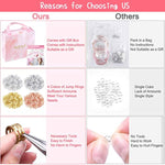 300Pcs Charm Bangle Bracelets Making Kit With Expandable Bangles, Charms, Jump Rings And Pliers For Jewelry Making Bangle Bracelets (With Gift Box And Tools)