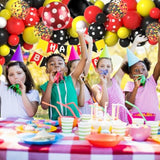 Red, Black, Yellow Balloon Garland Arch Kit, 110Pcs Cartoon Mouse Party Decor