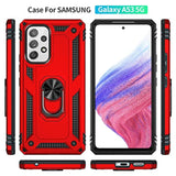 For Samsung A53 5G Case, Galaxy A53 5G Case With Hd Screen Protector, [Military Grade 16Ft. Drop Tested] Ring Shockproof Protective Phone Case For Samsung Galaxy A53 5G,Red