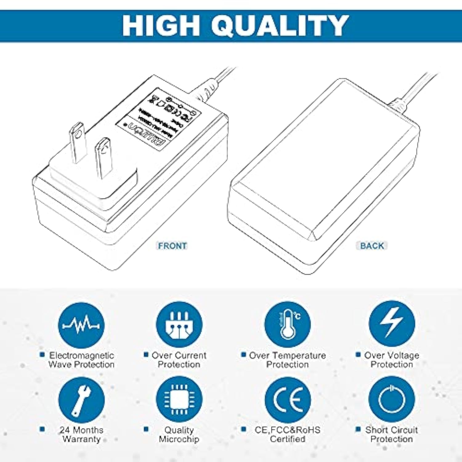 PwrON 6.6 FT Long 12V AC to DC Power Adapter Charger for Hisense Chromebook C11 C12 Laptop