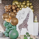 Sage Green Brown Balloon Arch Kit 140PCS Woodland Safari Bear Camping Baby Shower Party