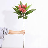 35.5 Inch Artificial Flowers Artificial Frangipani Flower 2 Stems Lifelike Real Touch Artificial Plumeria Flowers For Home Party Wedding Bouquet Home Decoration (Red)